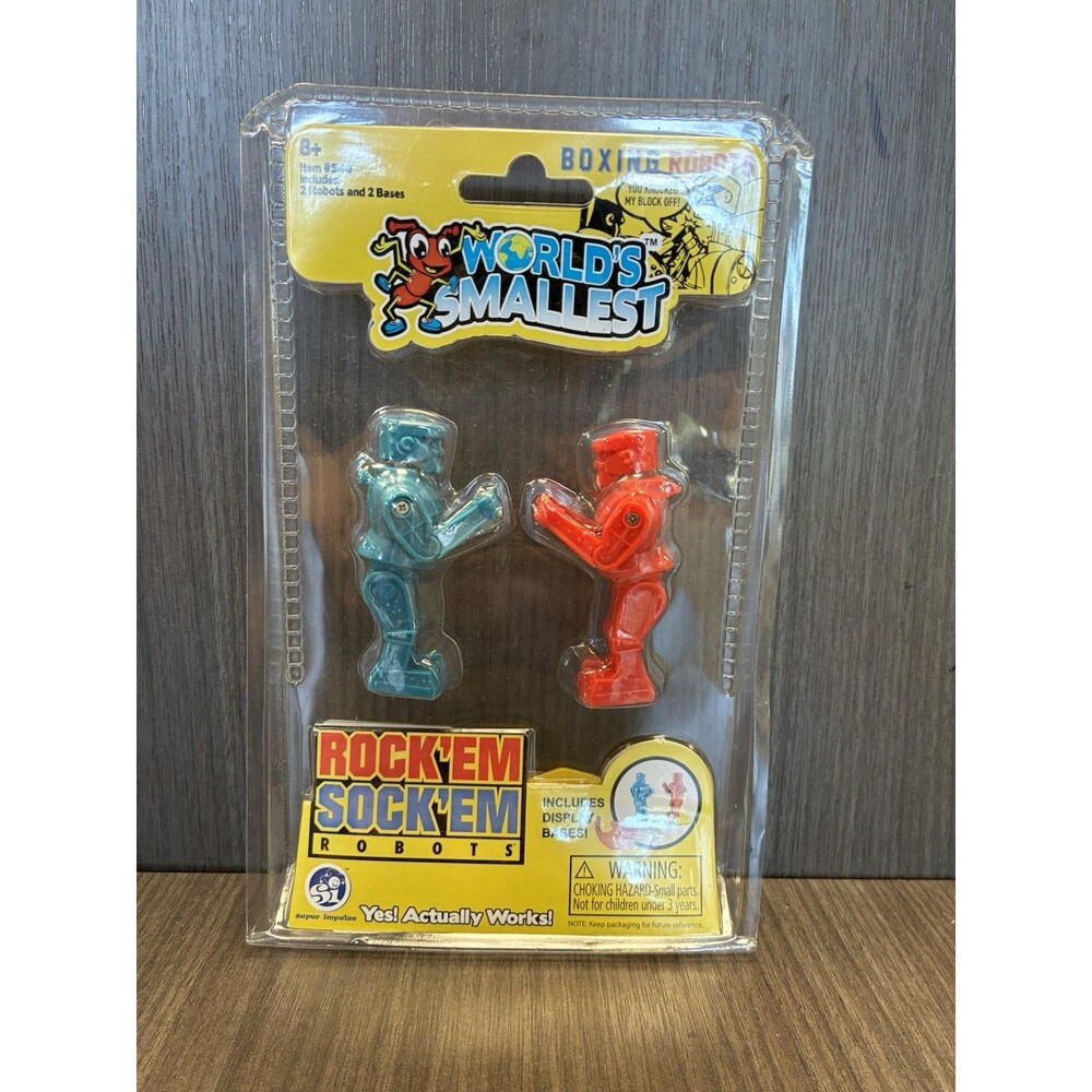 World's Smallest ROCK 'EM SOCK 'EM ROBOTS Boxing Toy Doll Mini Miniature NEW